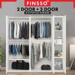 FINSSO : Ready Stock 2 & 3 Door Wooden Wardrobe / Almari Baju Murah / Wardrobe / 衣橱/ Almari Murah (Customize Available) hanya RM48.40 di Shopee