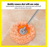 GOOD LLAMA Orange Extendable Microfiber Dust Sunflower Mop Rotating Head Removable Cloth Mop Lantai hanya RM6.79 di Shopee