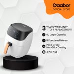 Gaabor Air Fryer Oven Family Cooking Uniform Heating Smart Touch Screen Automatic Power Off (5L) GA-E5A hanya RM129.00 di Shopee