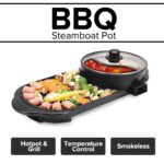 Hericaine 2In1 Electric BBQ steamboat pot Grill Pan Dual Soup Hotpots Shabu Frying Pan Peruik Stimbot 55 / 71 cm hanya RM64.9 di Shopee