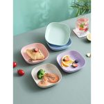 KUCHE Square Plate Tableware Plate Flavor Plate Dishes Wheat Straw Plate Fruit Dried Fruit hanya RM0.50 di Shopee