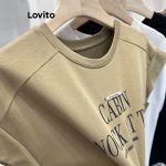 Lovito Casual Letter Padded Basic T-Shirt for Women LNA24019 (Khaki/White/Black) Lovito Kaos Empuk Basic Berlapis Huruf Kasual untuk Wanita hanya RM21.89 di Shopee