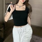 Lovito Casual Plain Basic Square Neck T-Shirt for Women LNE11006 (Black) Lovito Kaos Leher Polos untuk Wanita hanya RM17.49 di Shopee