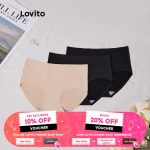 Lovito Sexy Plain Lift Hips No Marks Panties L12062 (Black/Skin color/3Pcs) hanya RM7.15 di Shopee