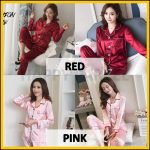 [M-5XL]Baju Tidur Wanita Silk Satin Lengan Panjang Pajamas Plus Size Baju Tidur Perempuan Dewasa Pyjamas Women Nightwear hanya RM13.27 di Shopee