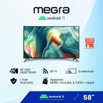 MEGRA TV 58 Inch LED TV 4K Smart TV Powered by Android OS (Android TV) hanya RM1326.00 di Shopee