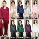 McJoden - PANDORA Silk Satin Long Sleeve Unisex Pajamas Set Baju Tidur Perempuan hanya RM13.53 di Shopee