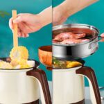 Mini Cooking Pot Electric Rice Cooker 1.8L Steam Rice Soup Non Stick Steamboat Periuk Nasi StiElektrik 电饭锅煲火锅 hanya RM27.99 di Shopee