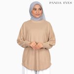 PANDAEYES WAFFLE BATWING MID-HIGH COLLAR TOP (CLO-CNSY2119BL) hanya RM19.90 di Shopee