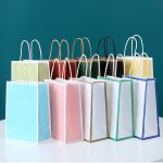 PANDAPAK Paper Bag Plain Colour Frame Kraft Paper Bag Doorgift Bag Shopping Bag Birthday Paper Bag Gift Bag Retail Bag hanya RM0.41 di Shopee