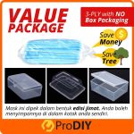 PRODIY 50pcs 3-PLY Disposable Earloop Face Mask Flu Protection Pollution Dust Haze Germs Pollen 3ply Topeng Muka 耳挂式口罩 hanya RM3.26 di Shopee