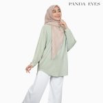 Panda Eyes Batwing Pleated Blouse CLO-CNJYF4122BL hanya RM14.45 di Shopee