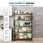 Rak Dapur Kabinet Kitchen Organizer Storage Rack Microwave Oven Self Kitchen Cabinet Rack With Doors&Wheels/B23 hanya RM89.99 di Shopee