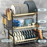 Rak Pinggan Sinki Dish Drainer Rak Dish Rack Kitchen Rack Dish Drainer Racks Utensil Holder Plate Storage Organizer hanya RM21.90 di Shopee