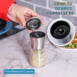 Realeos Black Pepper Grinder Kitchen Stainless Steel Glass Bottle Manual Sea Salt Spice Grind Coarse Fine - HL028 hanya RM3.9 di Shopee