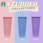 Reusable Tumbler Cup With Straw Studded/Crystal/Mermaid Series Stainless Steel ABS Coffee Water Bottle 20/24oz hanya RM9.90 di Shopee