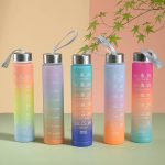 Ringgit Shop 3in1 Gradient Bottle 2000ml Cute Color Plastic Water Bottle with Food Grade Straw Travel Portable Botol Air hanya RM13.95 di Shopee