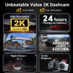 SAFECAM V40 PRO 2K Dual-Channel Dashcam 1440P Front + FHD 1080P Rear Dashcam WIFI App Control 24-H Parking Time Lapse hanya RM175.00 di Shopee