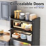 SIV Rak Kabinet Dapur Kitchen Cabinet Rack Microwave Oven Cabinet Kitchen Storage Racks Shelf with Doors & Wheels hanya RM273.00 di Shopee