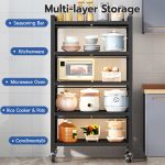 SIV Rak Kabinet Dapur Kitchen Cabinet Rack Microwave Oven Cabinet Kitchen Storage Racks Shelf with Doors & Wheels hanya RM273.00 di Shopee