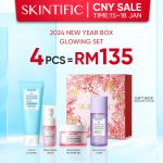 SKINTIFIC 4pcs Skincare Set With Serum Low pH Cleanser Barrier Repair Moisturizer Niacinamide Serum Glycolic Toner 4pcs hanya RM135.00 di Shopee