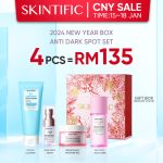 SKINTIFIC 4pcs Skincare Set With Serum Low pH Cleanser Barrier Repair Moisturizer Niacinamide Serum Glycolic Toner 4pcs hanya RM135.00 di Shopee