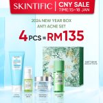 SKINTIFIC 4pcs Skincare Set With Serum Low pH Cleanser Barrier Repair Moisturizer Niacinamide Serum Glycolic Toner 4pcs hanya RM135.00 di Shopee