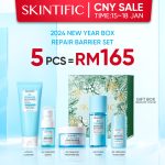 SKINTIFIC 5Pcs Skincare Set With Sunscreen Low pH Cleanser + Moisture Gel + Dark Spot Serum Sunscreen Exfoliating Toner hanya RM165.00 di Shopee