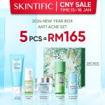 SKINTIFIC 5Pcs Skincare Set With Sunscreen Low pH Cleanser + Moisture Gel + Dark Spot Serum Sunscreen Exfoliating Toner hanya RM165.00 di Shopee