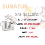 SUNATUR Heavy Duty Stand Mixer (2200W/10L) SM-15110N/SM15110NL hanya RM528.00 di Shopee