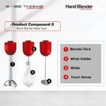 SwissThomas 5 in 1 Hand Blender Mixer Meat Grinder Milk Frother Whisker Food Chopper Grinder (1200W) HB3301 hanya RM76 di Shopee