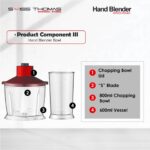 SwissThomas 5 in 1 Hand Blender Mixer Meat Grinder Milk Frother Whisker Food Chopper Grinder (1200W) HB3301 hanya RM76 di Shopee