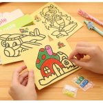 (TOY22) Colorful Sand Painting Drawing DIY Color Art Paper Children Kids Toy手工益智儿童沙画 hanya RM0.18 di Shopee