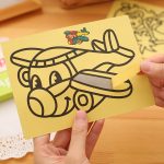 (TOY22) Colorful Sand Painting Drawing DIY Color Art Paper Children Kids Toy手工益智儿童沙画 hanya RM0.18 di Shopee