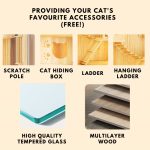 Upgrade New Premium Cat Cage Tempered Glass Door Villa Sangkar Kucing 🐈🐱🐈🐱 Tidur hanya RM399.00 di Shopee