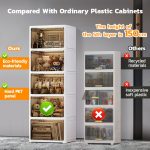 Yuumi New Large Space Transparency Almari Baju Plastik Cabinet Storage Box Cabinet Kitchen Chest Drawer Kabinet Dapur hanya RM25.30 di Shopee