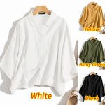 ZANZEA Women Daily Retro Casual Loose Long Sleeve Solid Color Blouse hanya RM33.70 di Shopee