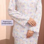 ZOE ARISSA BAJU KURUNG KEDAH OPAH SULAM FLORAL Kurung Sulam Floral Printed Design Ironless REESA Kurung Raya 2024 Viral hanya RM76.90 di Shopee