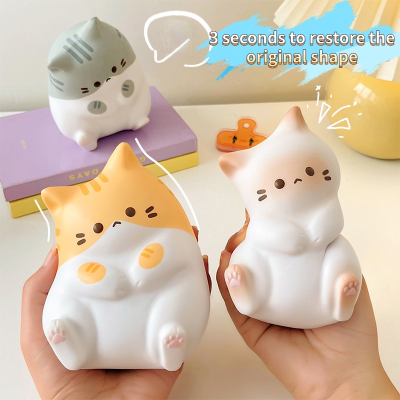 Cute Cat Decompression Toy Coco Cat Pinch Music Slow Rebound Squeeze Toy Children's Bedroom Office Desktop Cute Decoration Tricky Toy Cartoon Stress Relief Toys