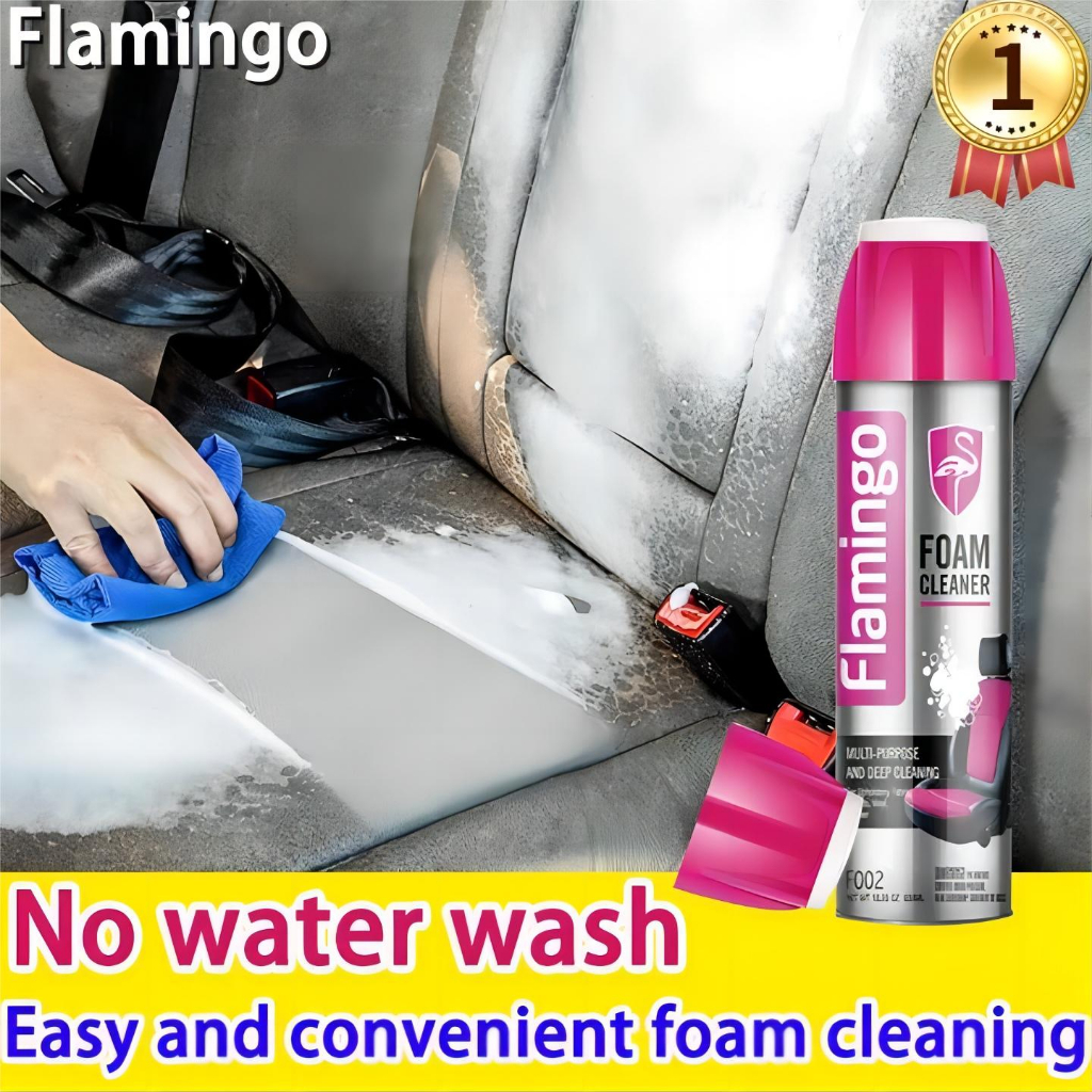 【Fabric/Platic/Leather Cleaner】Flamingo® car interior cleaner foam spray for car cleaner spray car wash accessories foam cleaner multipurpose cleaner form cleaner spray car cushion cleaner car seat fabric cleaner洗车液泡沫清洁剂汽车清洁剂