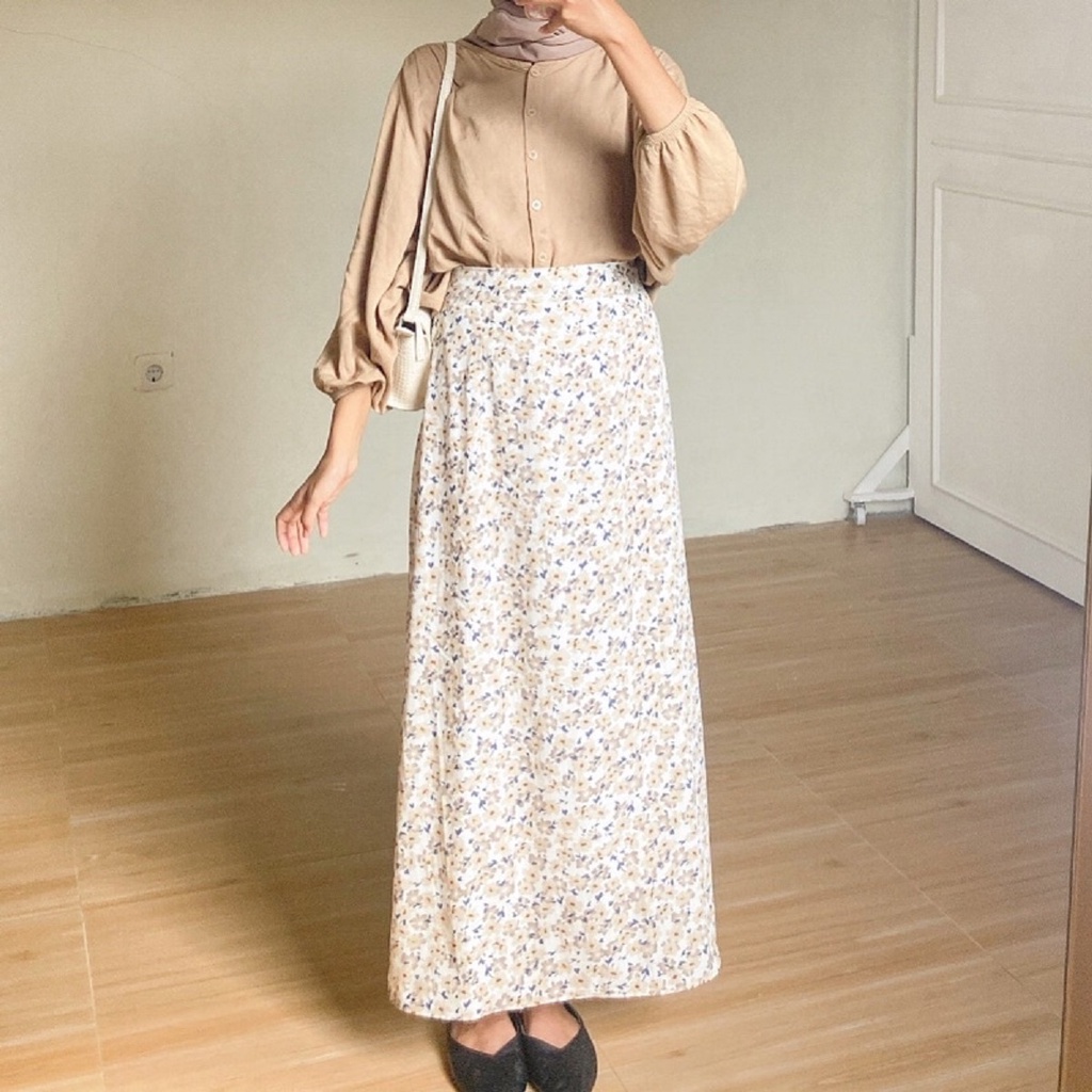 Floral SKIRT/DAILY KOREAN STYLE SKIRT/LILY FLORAL VINTAGE SKIRT