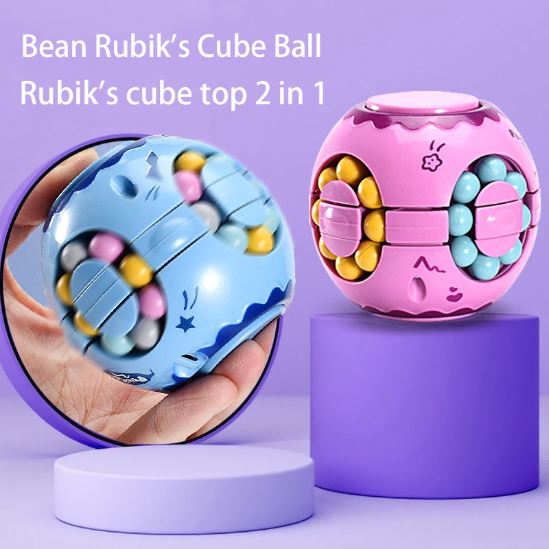 Magic Bean Rotating Anti-Stress Cube Adult Office Fidget Toys Anxiety Relief Early Decompression Educational Brain Toys