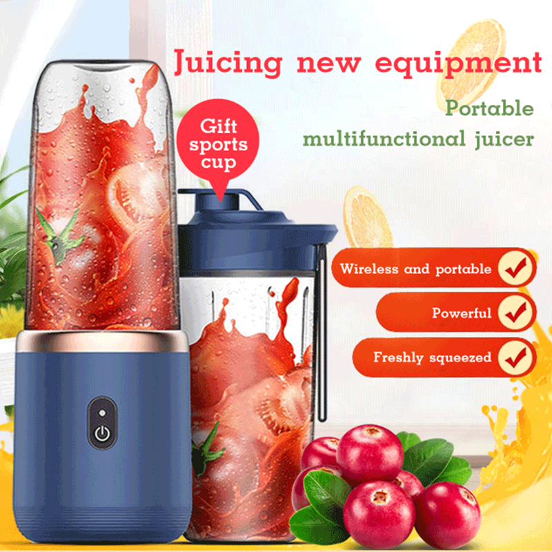 【MY Stock】Portable Juicer Cup Rechargeable Mini Blender Extractor Smoothie Fruit Squeezer Blender Food Mixer Ice Crusher