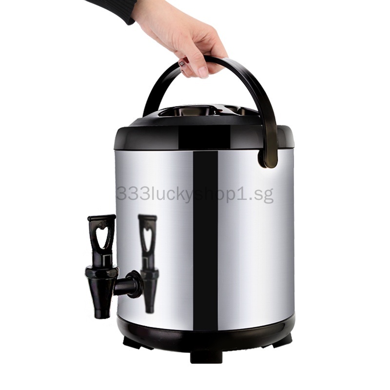 READY STOCK Stainless Steel Insulated Beverage Dispenser Insulated Thermal Hot and Cold Beverage Dispenser – 12 Liter Drink Dispenser with Spigot for Hot Tea & Coffee, Cold Milk