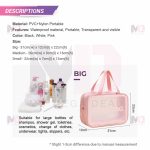 《Mega Deal》Waterproof TPU Cosmetic Bag Makeup bag Transparent Storage Bath Bag Hand Printed Portable Wash Bag hanya RM3.15 di Shopee