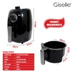 【Sirim Certified】Giselle Air Fryer with Timer & Temperature Control - Black/Cream White (3.0L/1000W) KEA0198 hanya RM99.99 di Shopee