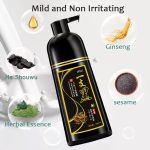 一洗黑洗发水 500mL Natural Black Hair Shampoo Hair Dye Professional 3-In-1 Wash/Nourish/Dye Grey Hair White Hair Turn To Black hanya RM10.98 di Shopee