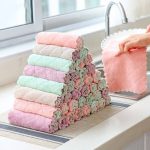 🖐👌Kitchen Towel Microfiber Kain Lap Super Absorbent Kitchen Rag Cleaning Rag Kain Dapur Table Oil Free Dishcloth 纤维厨房布 hanya RM0.22 di Shopee