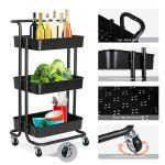 🛒✨ READY STOCK Multifunction 3 Tier Trolley Trolly Storage Racks Office Shelves Home Kitchen Rack Book Shelving Toys hanya RM13.99 di Shopee