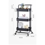 🛒✨ READY STOCK Multifunction 3 Tier Trolley Trolly Storage Racks Office Shelves Home Kitchen Rack Book Shelving Toys hanya RM13.99 di Shopee